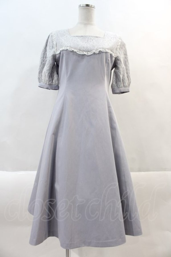 画像1: Maison de FLEUR Petite Robe canone / バラに触れてみるワンピース S サックス I-24-09-02-099-EL-OP-HD-ZY (1)