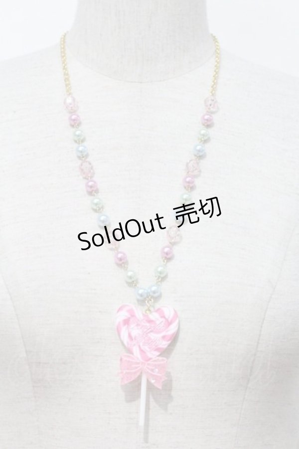 Angelic Pretty / POP Heartロリポップネックレス ピンク I-24-09-05