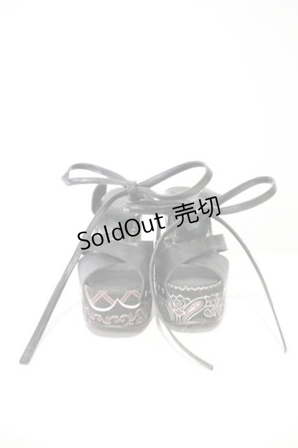 画像1: 【SALE】MILK / ペイズリー柄サンダル L 黒 I-24-09-07-106-ML-SH-HD-ZTK014 (1)