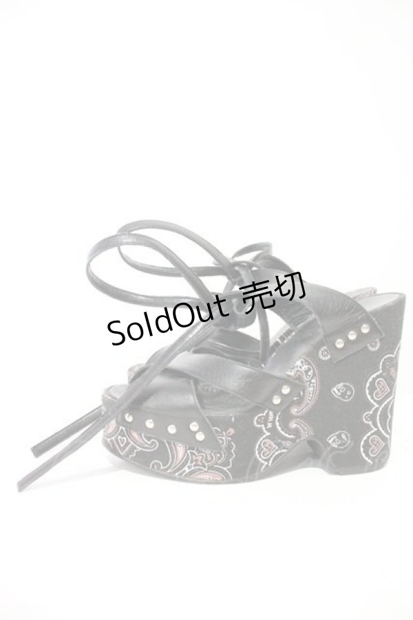 画像2: 【SALE】MILK / ペイズリー柄サンダル L 黒 I-24-09-07-106-ML-SH-HD-ZTK014 (2)