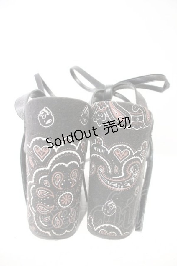 画像3: 【SALE】MILK / ペイズリー柄サンダル L 黒 I-24-09-07-106-ML-SH-HD-ZTK014 (3)