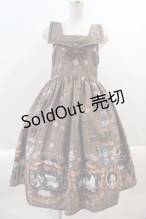 画像: ALICE and the PIRATES / Dual face 〜phantom and truth〜柄ジャンパースカートII  ブラウン I-24-09-09-023-PA-OP-HD-ZY