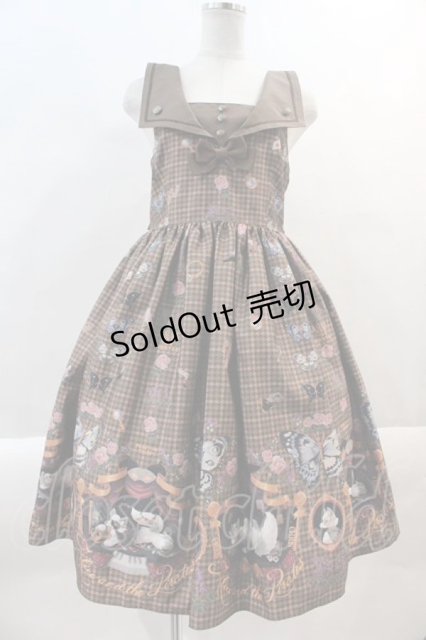 画像1: ALICE and the PIRATES / Dual face 〜phantom and truth〜柄ジャンパースカートII  ブラウン I-24-09-09-023-PA-OP-HD-ZY (1)