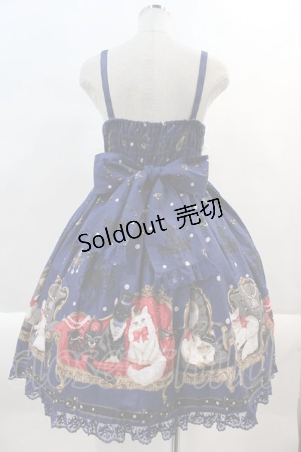 画像2: Angelic Pretty / Princess Cat Special ジャンパースカートSet  ネイビー I-24-09-09-026-AP-OP-HD-ZY (2)