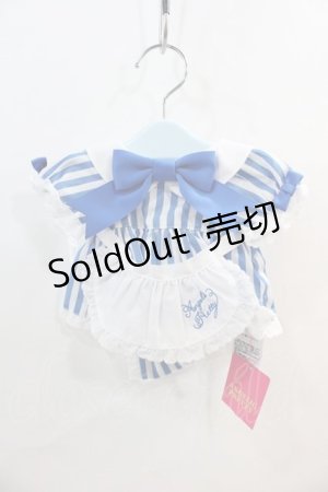 画像: Angelic Pretty / リリカルバニーストライプダイナーウェアSet  青 I-24-09-12-120-AP-ZA-HD-ZT-K015