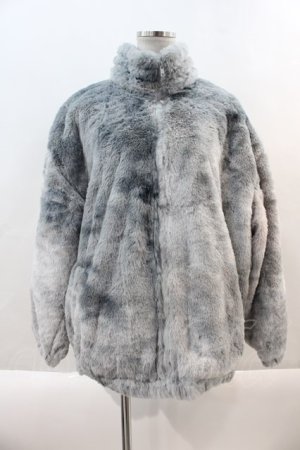 画像: NieR Clothing / 防寒中綿入りキルティングハイネックファーコート  グレー I-24-09-14-058-PU-CO-HD-ZT-C043
