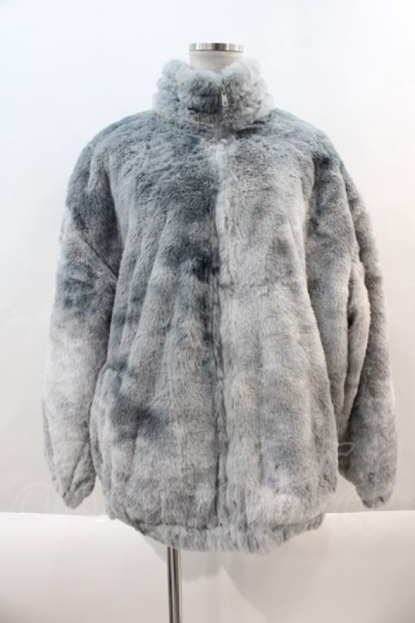 画像1: NieR Clothing / 防寒中綿入りキルティングハイネックファーコート  グレー I-24-09-14-058-PU-CO-HD-ZT-C043 (1)