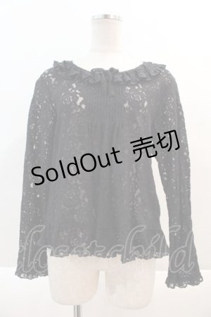 画像: 【SALE】PINK HOUSE / 総レース長袖ブラウス  ブラック I-24-09-20-021-LO-TO-HD-ZT390