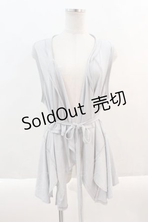 画像: OZZ ANGELO / 後ろ刺繍フリルジレ  ブルーグレー I-24-09-22-073-OO-TO-HD-ZT112