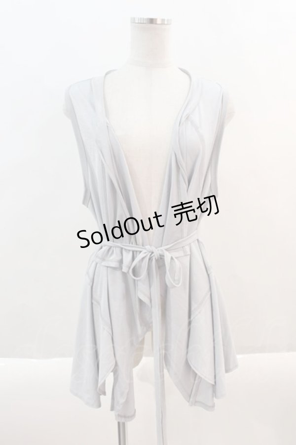 画像1: OZZ ANGELO / 後ろ刺繍フリルジレ  ブルーグレー I-24-09-22-073-OO-TO-HD-ZT112 (1)