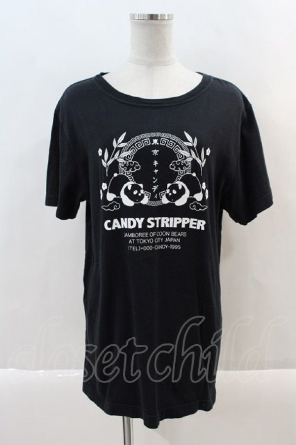 画像1: Candy Stripper / 東京キャンディTシャツ L 黒Ｘ白 I-24-09-22-038-PU-TO-HD-ZT329 (1)