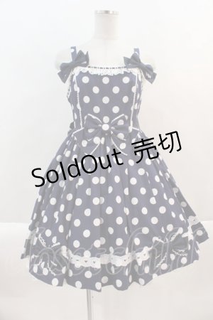 画像: Angelic Pretty / ポルカドットジャンパースカート  ネイビー I-24-09-26-043-AP-OP-HD-ZY