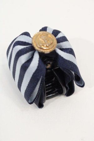 画像: MARBLE / HAT リボンクリップ  紺 I-24-09-27-020-GO-AC-HD-ZT305