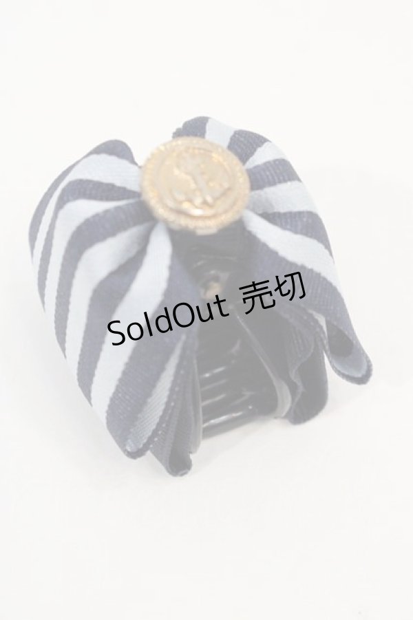 画像1: 【SALE】MARBLE / HAT リボンクリップ  紺 I-24-09-27-020-GO-AC-HD-ZT305 (1)