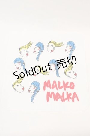 画像: MALKOMALKA / G タオルハンカチ  白ｘ青ｘ黄色 I-24-09-27-022-PU-ZA-HD-ZT305