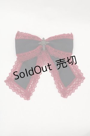 画像: Moi-meme-Moitie / HAT M+CROIXリボンコーム  黒×赤 I-24-09-27-028-MO-AC-HD-ZT305