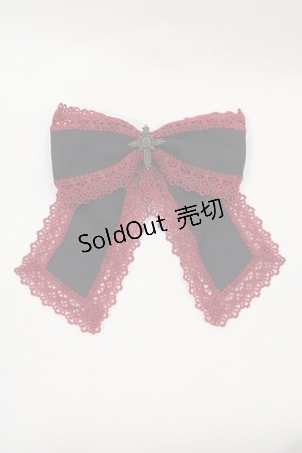 画像1: Moi-meme-Moitie / HAT M+CROIXリボンコーム  黒×赤 I-24-09-27-028-MO-AC-HD-ZT305 (1)