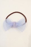 画像1: MARBLE / リボンヘアゴム  サックスＸブラウン I-24-09-27-029-GO-AC-HD-ZT305 (1)