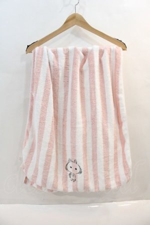 画像: NieR Clothing / G ストライプブランケット  ピンクｘ白 I-24-09-27-046-PU-ZA-HD-ZT-K016