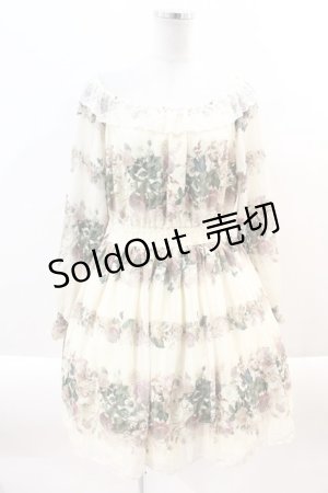 画像: axes femme POETIQUE / アンティーク花プリントワンピース  アイボリー I-24-09-28-049-AX-OP-HD-ZS
