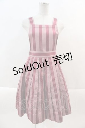 画像: Jane Marple /  Dot Stripe Jacquardサロペットスカート  ピンク I-24-10-01-035-JM-OP-HD-ZI