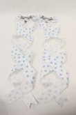 画像2: LOTUS ribbon / ACC ハート柄リボンバレッタ  白Ｘ青 I-24-10-05-122-EL-AC-HD-ZT437 (2)