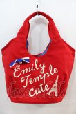 画像1: Emily Temple cute / BAG トリコロールリボン付きロゴバッグ  赤 I-24-10-07-097-ET-BG-HD-ZT-K010 (1)