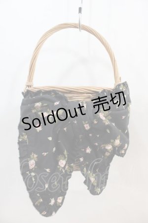 画像: PINK HOUSE / little sunny bite×PINK HOUSE lsb floral ribbon basket bag  黒 I-24-10-07-100-LO-BG-HD-ZI