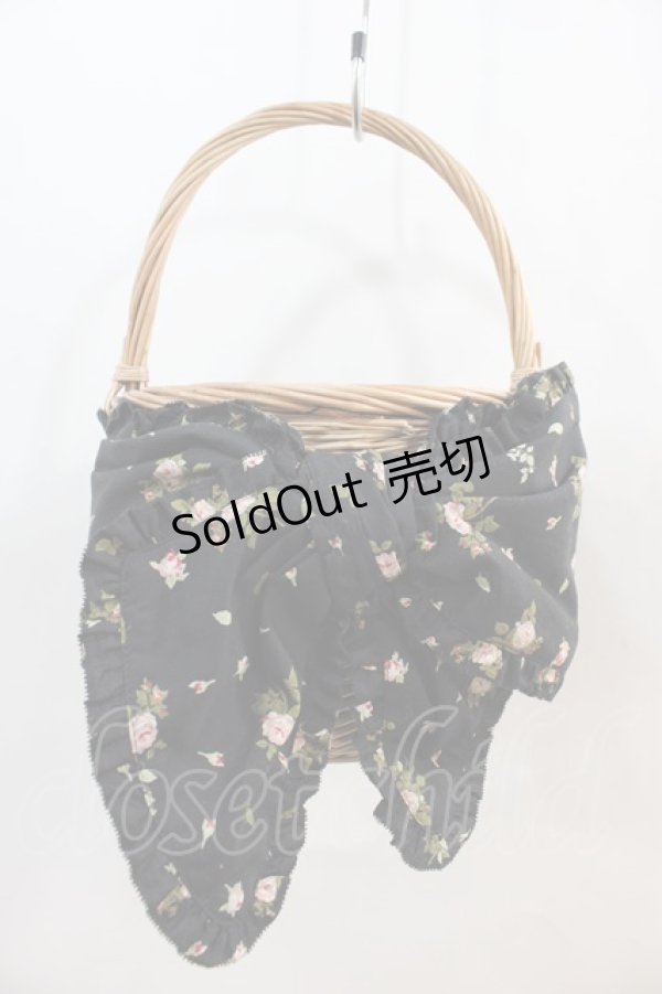 画像1: PINK HOUSE / little sunny bite×PINK HOUSE lsb floral ribbon basket bag  黒 I-24-10-07-100-LO-BG-HD-ZI (1)