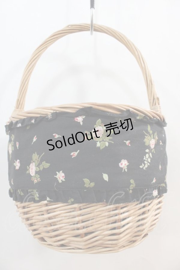 画像2: PINK HOUSE / little sunny bite×PINK HOUSE lsb floral ribbon basket bag  黒 I-24-10-07-100-LO-BG-HD-ZI (2)