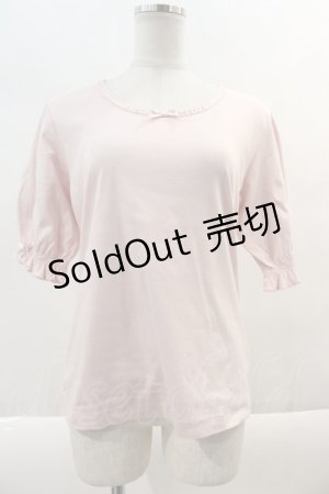 画像: PINK HOUSE / はしごレースリボン半袖カットソー  ピンク I-24-10-07-031-LO-TO-HD-ZI
