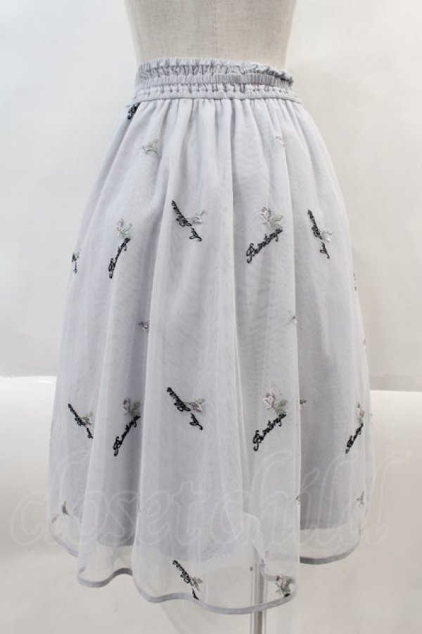 画像2: axes femme POETIQUE / ローズ刺繍チュールスカート  グレー I-24-10-12-062-AX-SK-HD-ZS (2)