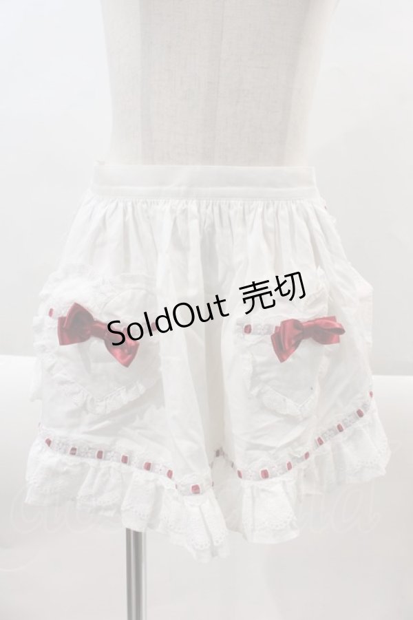 画像1: BABY,THE STARS SHINE BRIGHT / Maison de Petite Rubanハーフエプロン  白Ｘ赤 I-24-10-12-084-BA-ZA-HD-ZI (1)