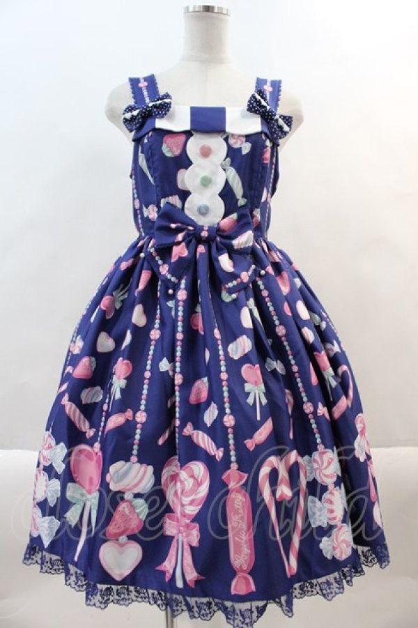 画像1: Angelic Pretty / Candy Ornamentジャンパースカート  青 I-24-10-18-023-AP-OP-HD-ZY (1)