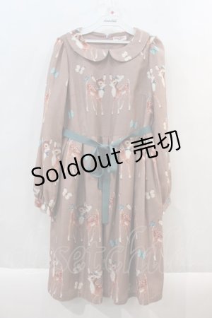 画像: Emily Temple cute / Deer coupleワンピース  ピンク I-24-10-18-035-ET-OP-HD-ZI