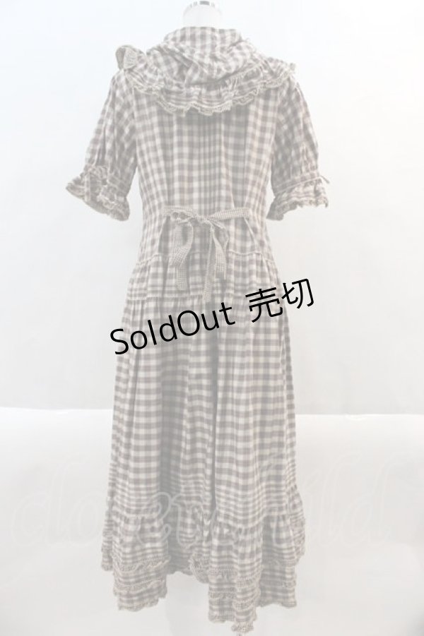 画像2: PINK HOUSE / フード付きタータンチェックワンピース  ブラウンチェック I-24-10-24-088-LO-OP-HD-ZT389 (2)