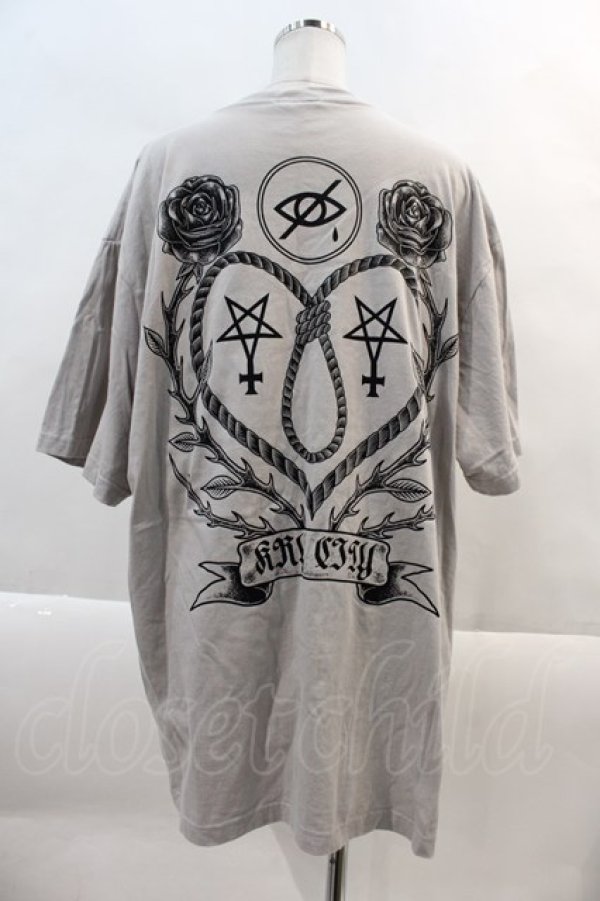 画像2: KRY CLOTHING / NAWA BIG TEE  グレーＸ黒 I-24-10-29-038-EL-TO-HD-ZT314 (2)