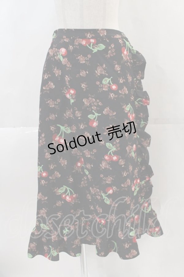 画像1: MILK / チェリーローズスカート  ブラック I-24-11-24-092-ML-SK-HD-ZI (1)