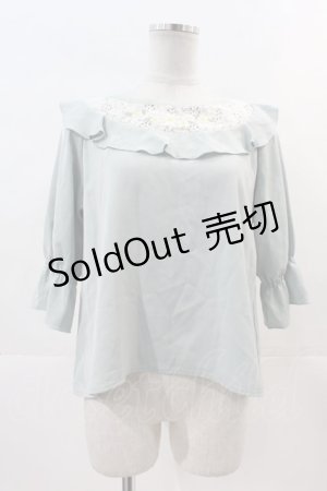 画像: 【SALE】Fi.n.t / ヨークレース花刺繍プルオーバーブラウス  ミント I-24-11-24-021-CA-BL-HD-ZT470