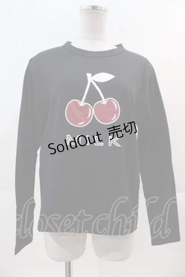 画像1: MILK / Cherry L.S. Tee  ブラック I-24-11-24-041-ML-TS-HD-ZI (1)