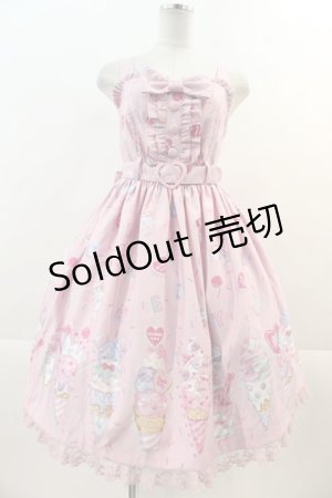 画像: Angelic Pretty / Decoration Ice Creamジャンパースカート  ピンク I-24-11-24-048-AP-OP-HD-ZI