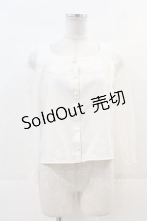画像: An MILLE / ドットチュール切替ブラウス  白 I-24-11-27-004-EL-BL-HD-ZI