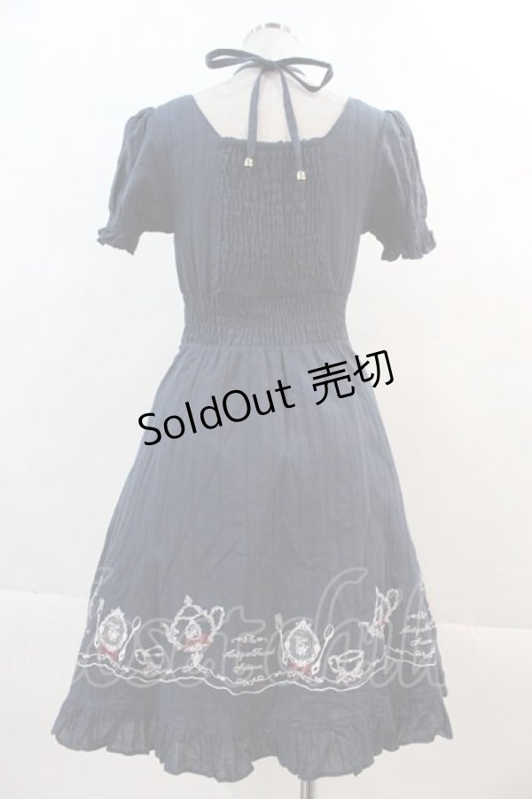 画像2: Amavel / ティーセット刺繍コットンワンピース  ネイビー I-24-11-29-068-CA-OP-HD-ZI (2)