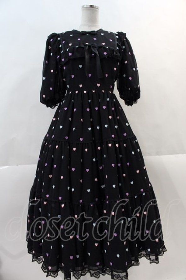 画像1: Angelic Pretty / Candy Petit Heartワンピース  黒 I-24-12-01-064-AP-OP-HD-ZY (1)