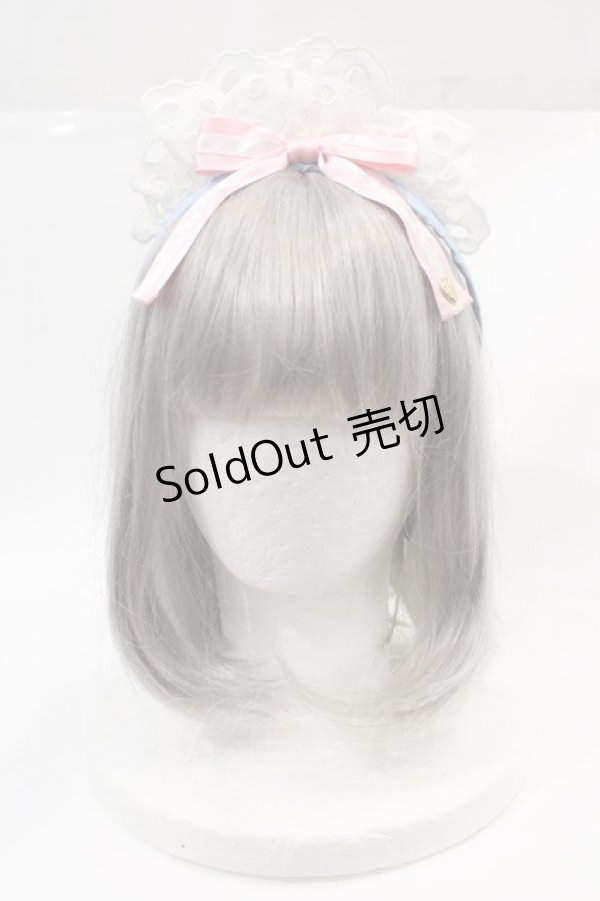 画像1: Angelic Pretty / Sweet Bakeryカフェカチューシャ  サックスＸピンクＸ白 I-24-12-01-111-AP-AC-HD-ZI (1)