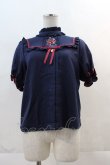 画像1: Amavel / 金魚刺繍入りスタンドプルオーバーブラウス  ネイビー I-24-12-01-023-CA-BL-HD-ZY (1)