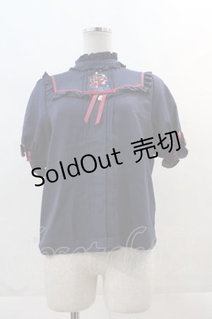 画像: Amavel / 金魚刺繍入りスタンドプルオーバーブラウス  ネイビー I-24-12-01-023-CA-BL-HD-ZY