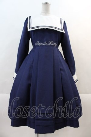 画像: Angelic Pretty / 上級生ワンピース  ネイビーＸ白 I-24-12-02-040-AP-OP-HD-ZY