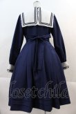 画像2: Angelic Pretty / 上級生ワンピース  ネイビーＸ白 I-24-12-02-040-AP-OP-HD-ZY (2)