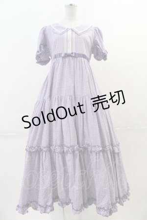 画像: Maria pipi / セーラーカラーチェックレースドレス  ラベンダーチェック I-24-12-09-061-EL-OP-HD-ZI
